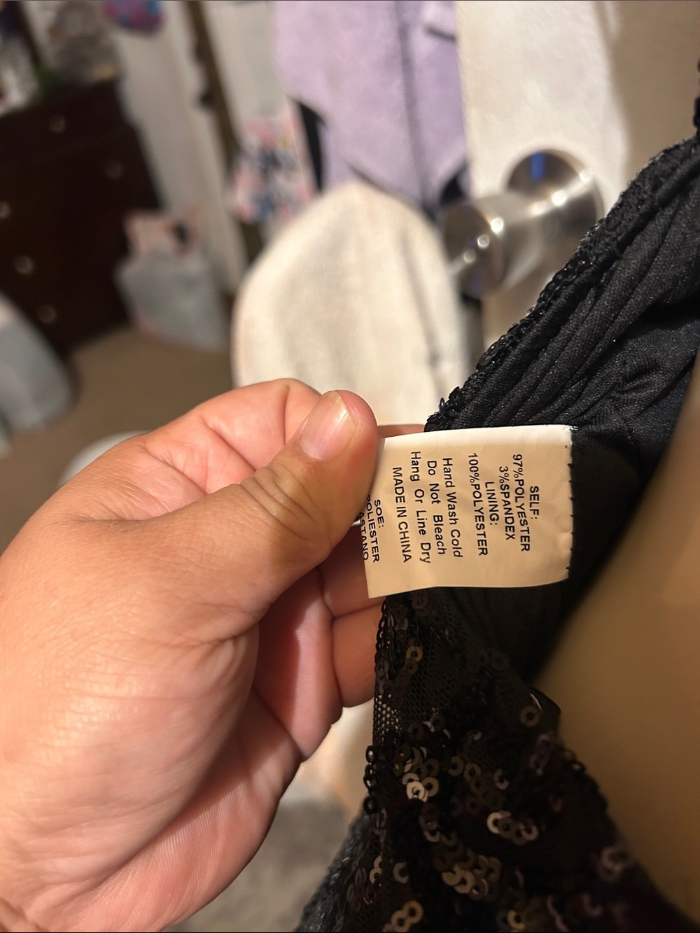 Black Strapless Sequin Evening Gown with Thigh Slit - Picture 13 of 14